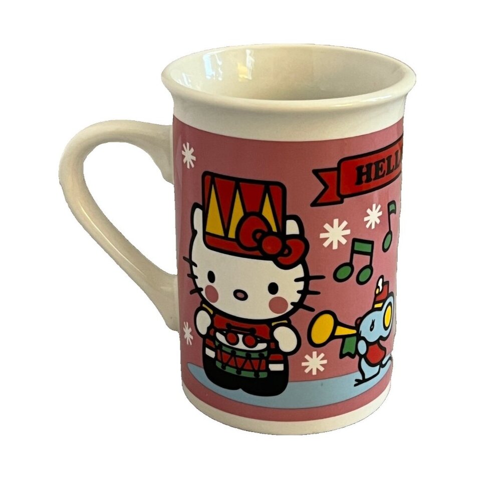 Sanrio Hello Kitty Christmas Mug Pink Drummer Boy 10 oz Multicolor 2013